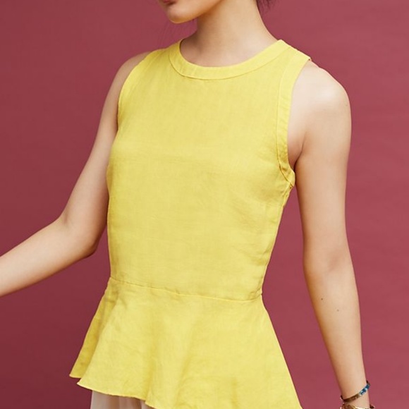 Anthropologie Tops - NWT ANTHROPOLOGIE Linen Woodrift Peplum Top